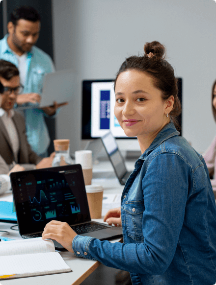 Software developers collaborating on digital future